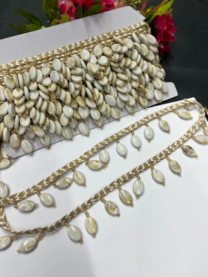 Sea Shell Western Latkan Lace - Cream